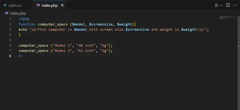 Custom Function code screenshot