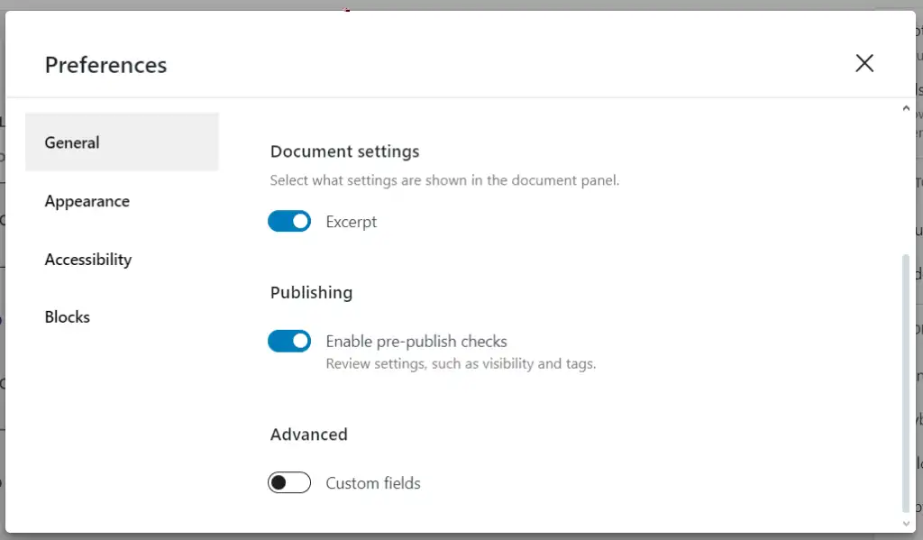 Option to enable custom field when preferences clicked