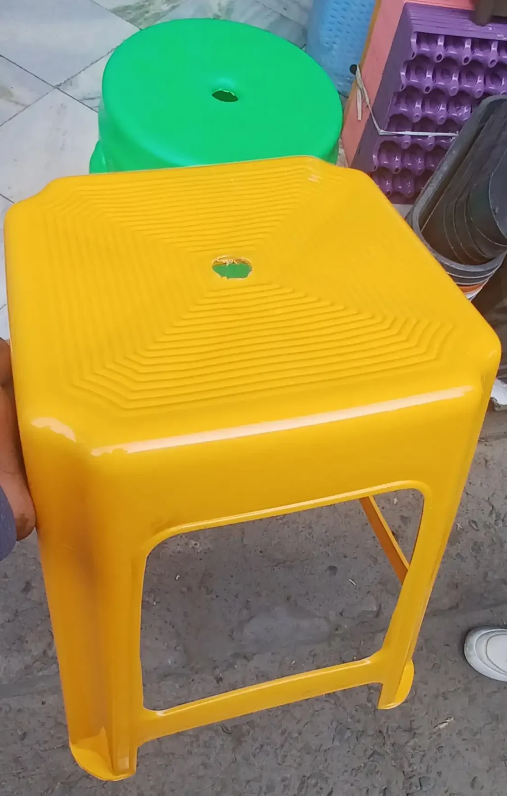 Rectangular Mini Plastic Chair-Yellow
