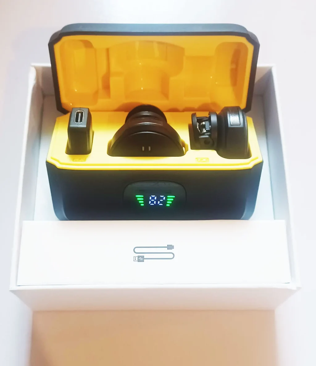 Self Charging Mini Mic-Open Inside Box